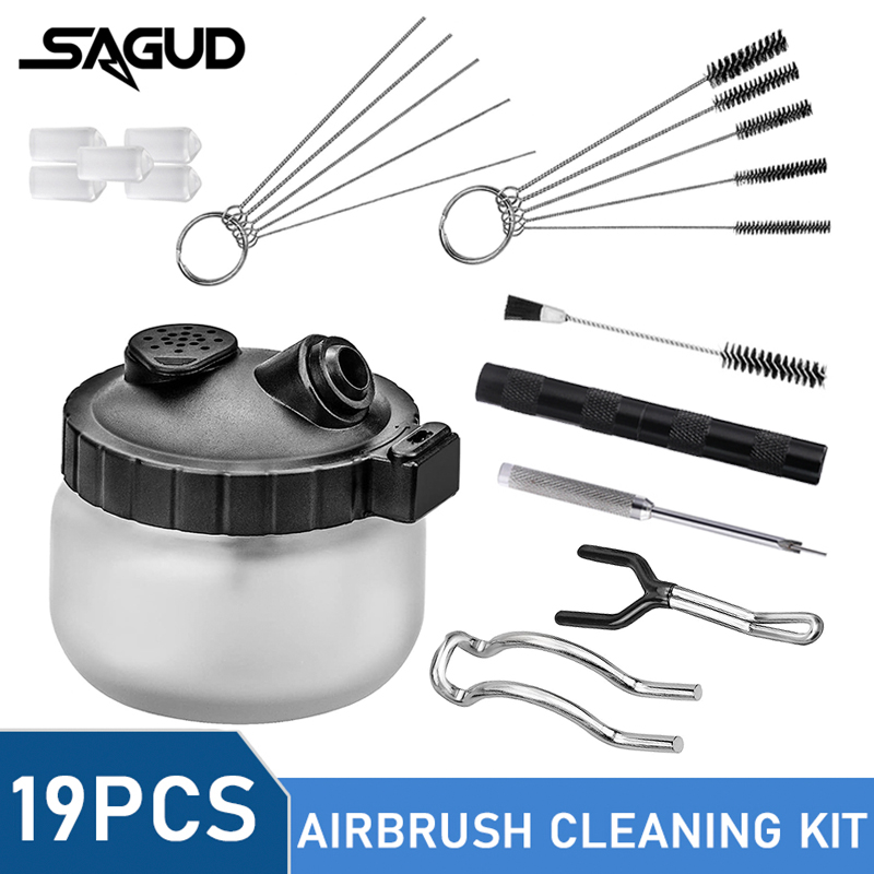 Airbrush Kit With Mini Compressor - SAGUD Kit di Pulizia per Aerografo