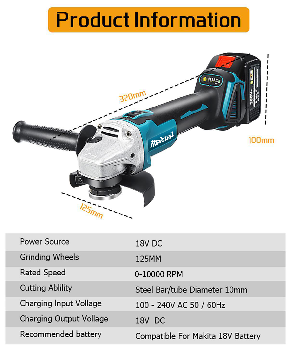 Lucidatrice senza spazzole per - Brushless Angle Grinder Battery Powered recensione e prezzo