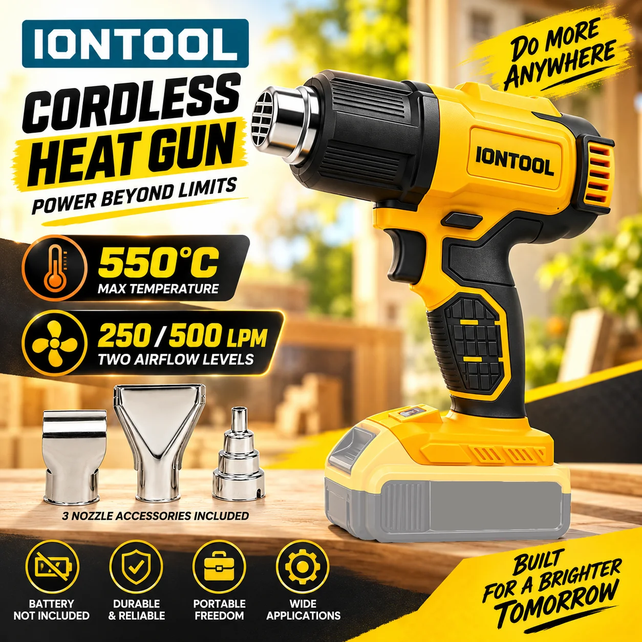 IONTOOL Giallo 550 ℃   Pistola - Cordless Heat Gun For Shrink Tubing recensione e prezzo