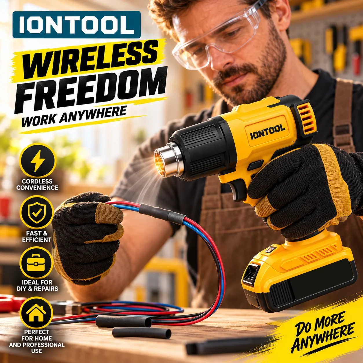IONTOOL Giallo 550 ℃   Pistola - Cordless Heat Gun For Shrink Tubing recensione e prezzo